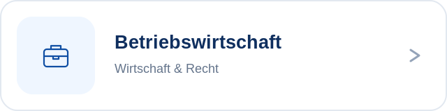Betriebswirtschaft Fachlabel
